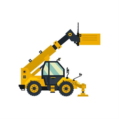 Construction Theme Boom Lift Crane Transparent Sticker